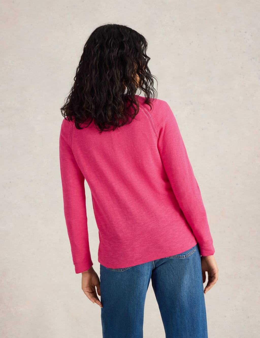Cotton Rich V-Neck Jumper With Linen 4 of 6