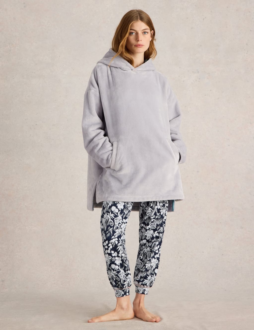 Clover Fleece Lounge Hoodie White Stuff M S