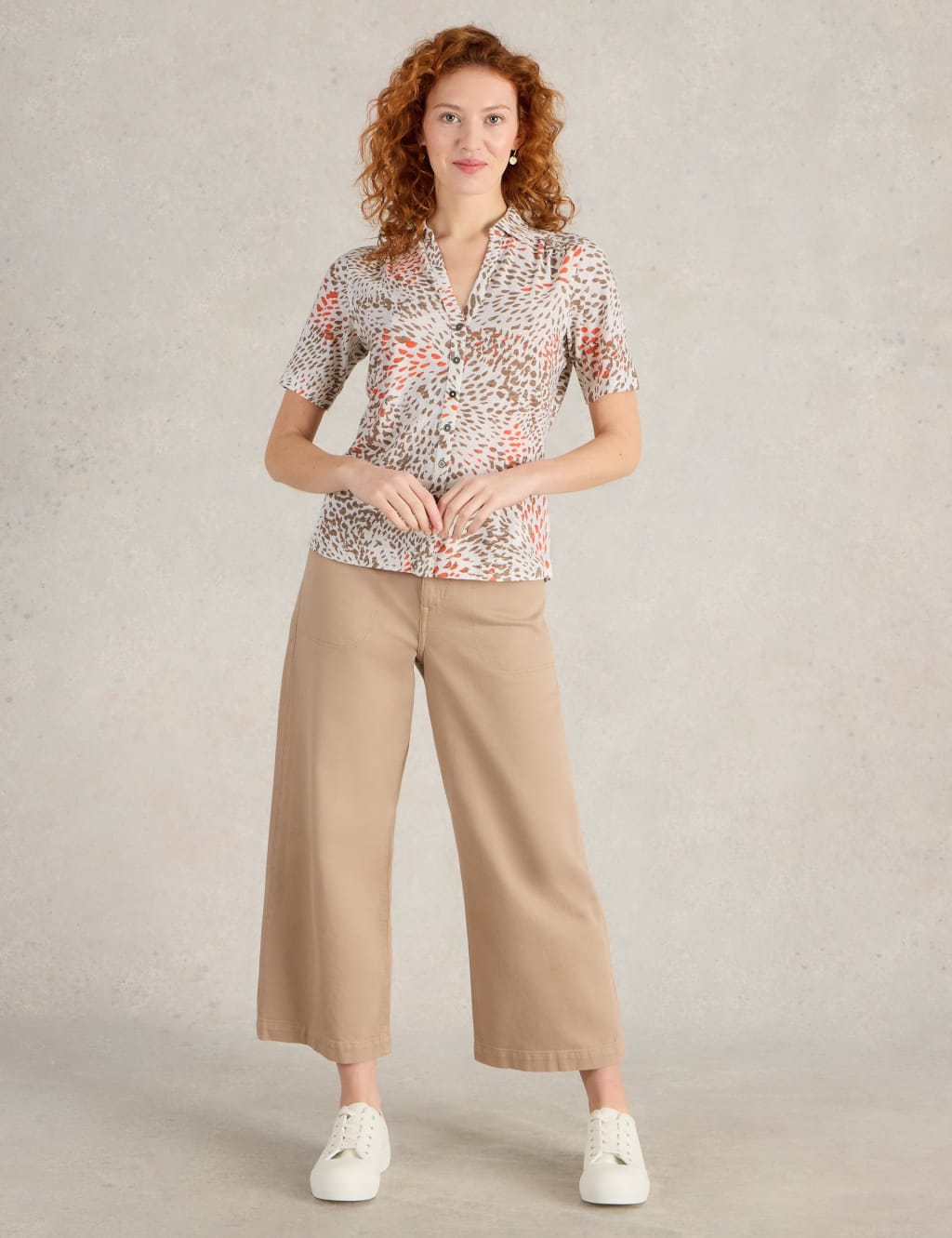 Pure Cotton Jersey Printed V-Neck Shirt 3 of 6