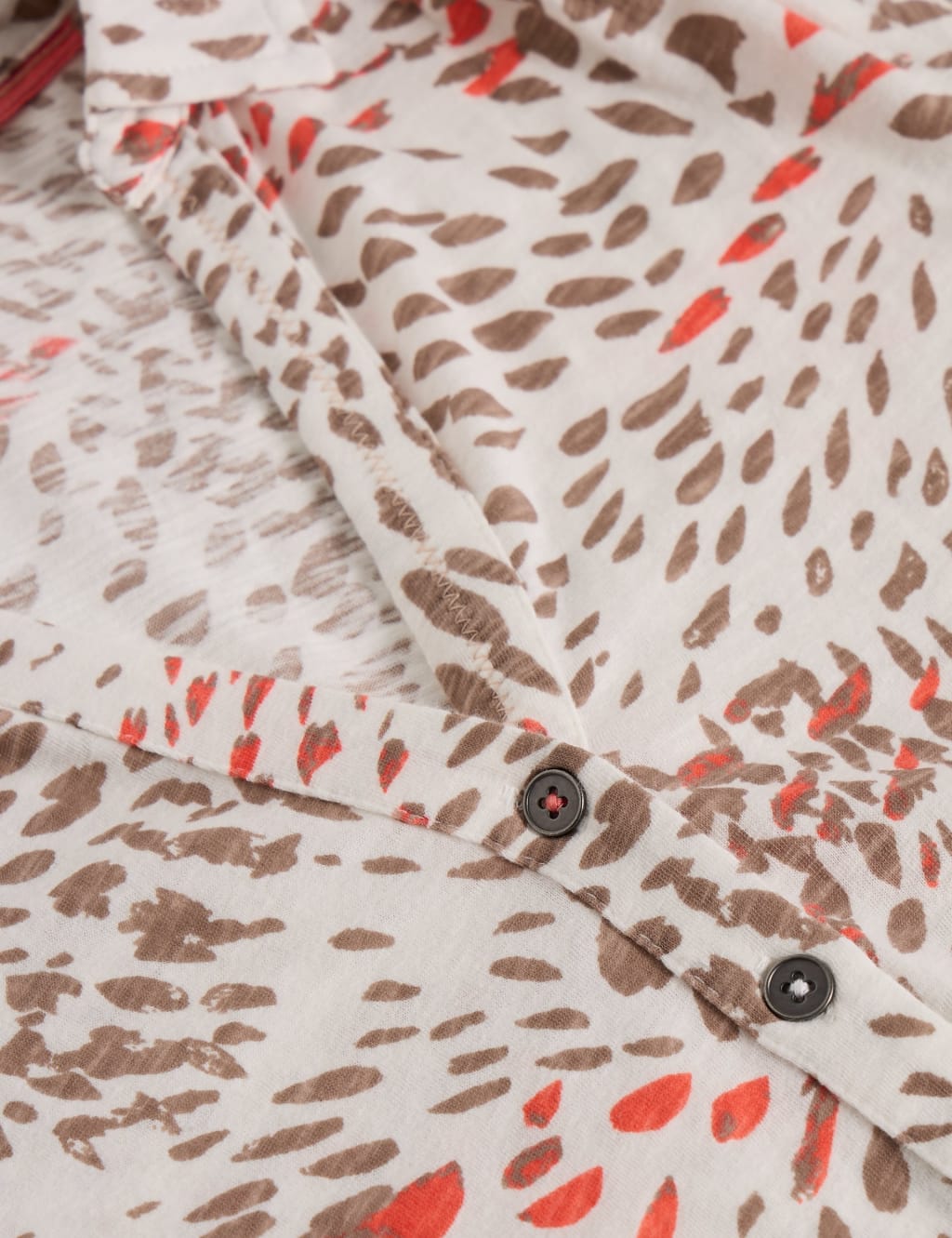 Pure Cotton Jersey Printed V-Neck Shirt 6 of 6
