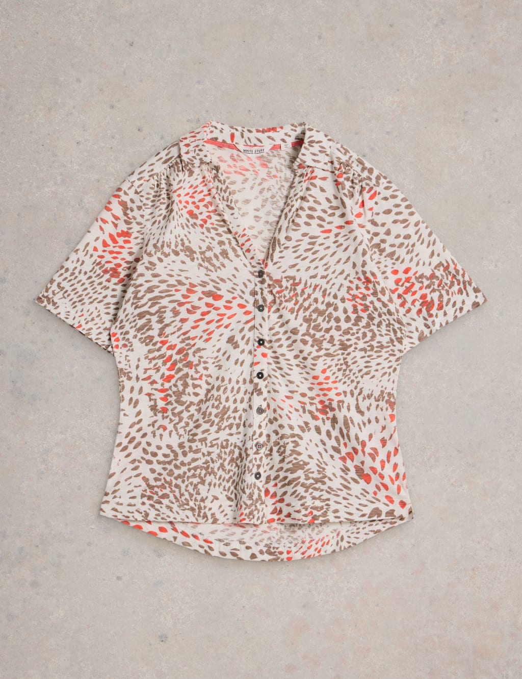 Pure Cotton Jersey Printed V-Neck Shirt 2 of 6