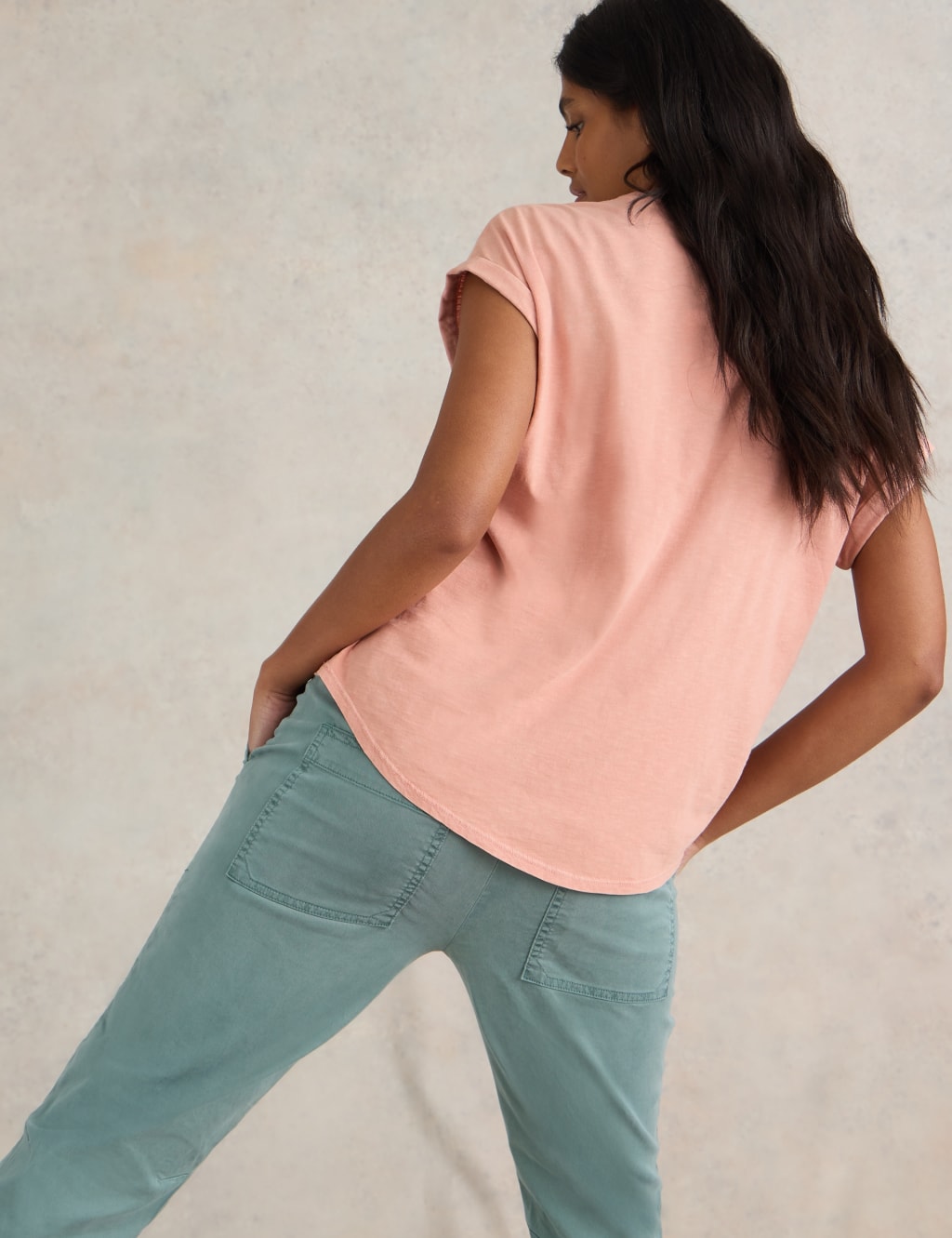 Pure Cotton Crew Neck Button Detail Shirt 4 of 6