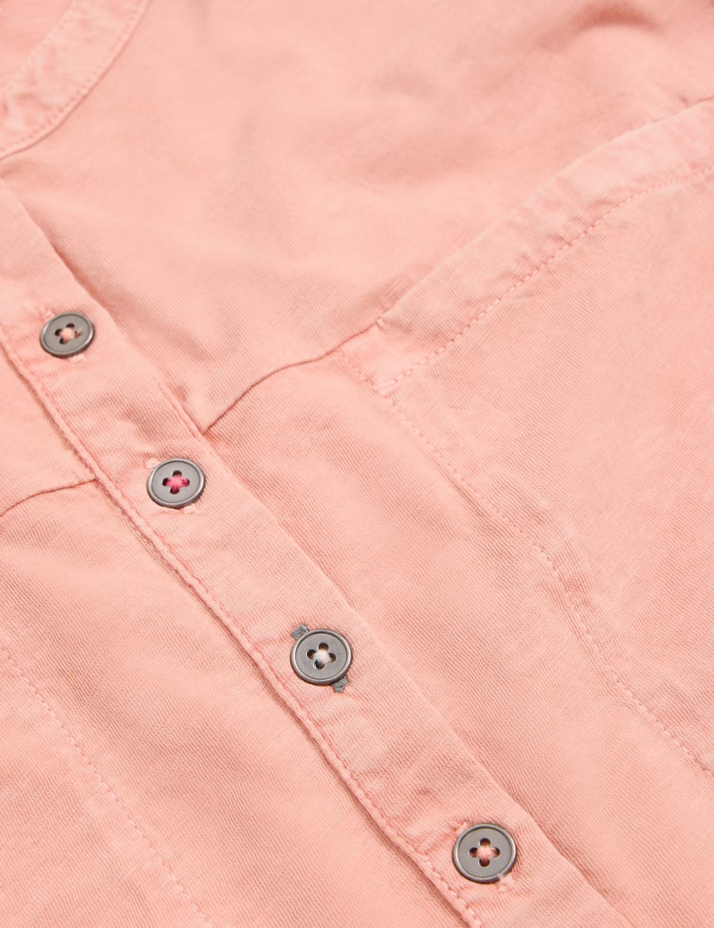 Pure Cotton Crew Neck Button Detail Shirt 6 of 6
