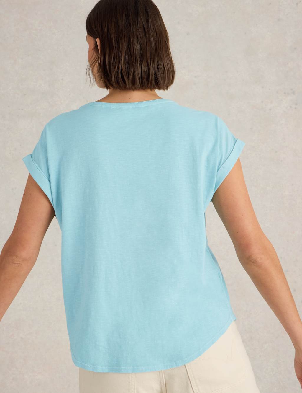 Pure Cotton Crew Neck Button Detail Shirt 5 of 7