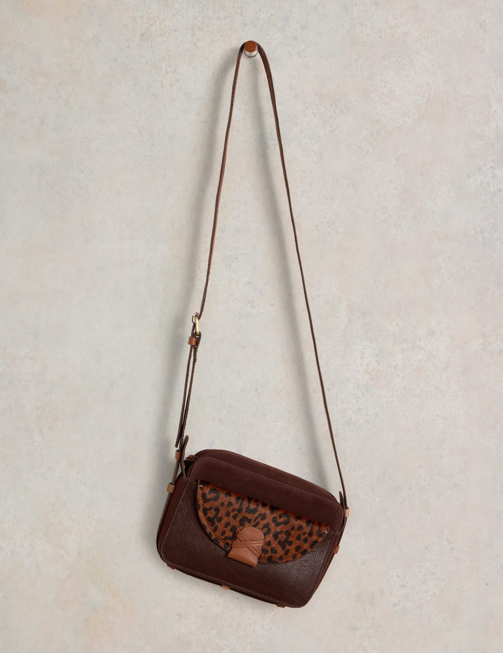 Leather Animal Print Camera Bag White Stuff M S
