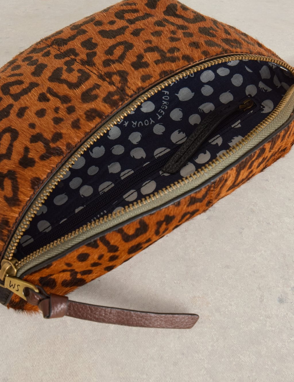 Leather Animal Print Cross Body Bag White Stuff M S