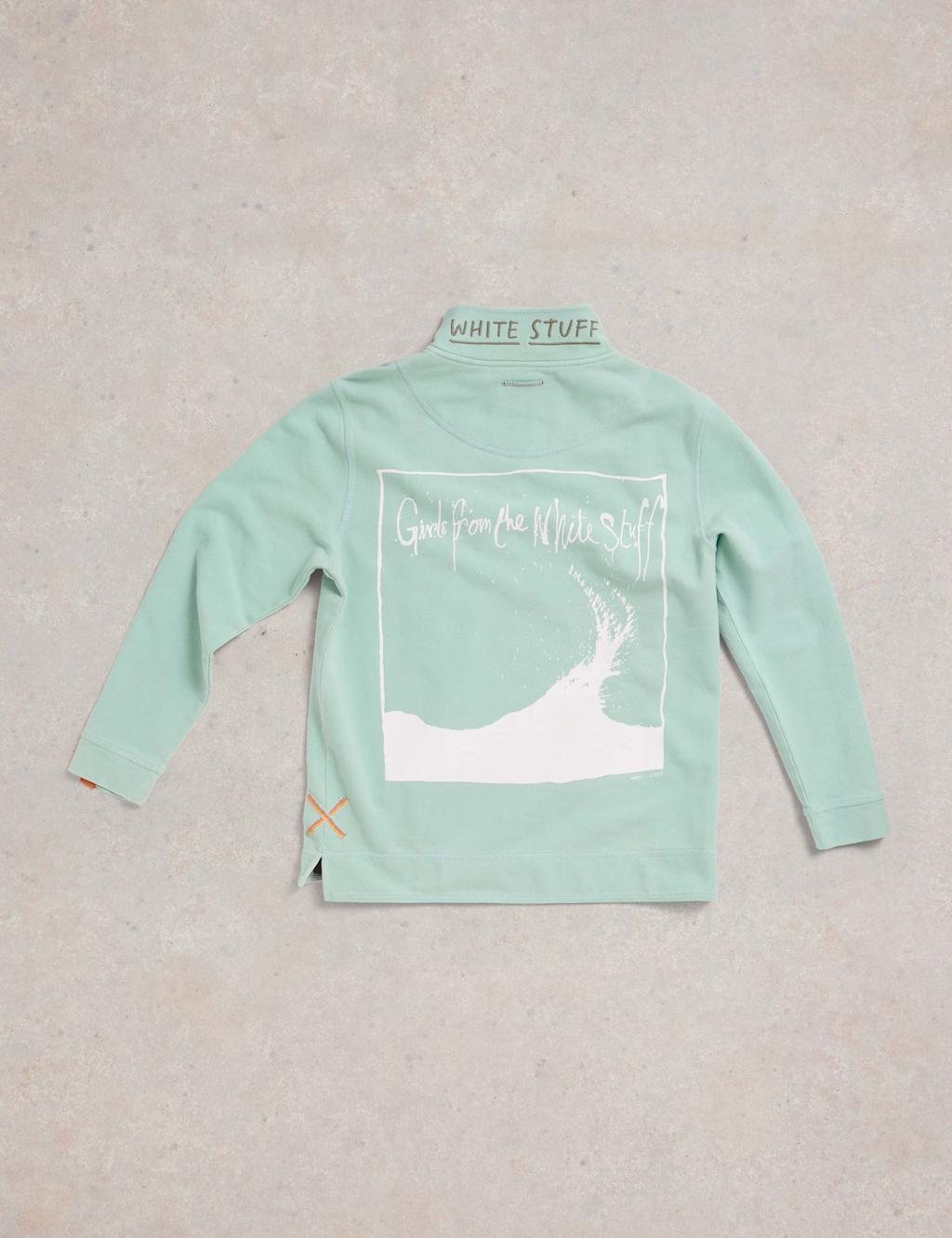 Pure Cotton Funnel Neck Half Zip Sweatshirt 7 of 7