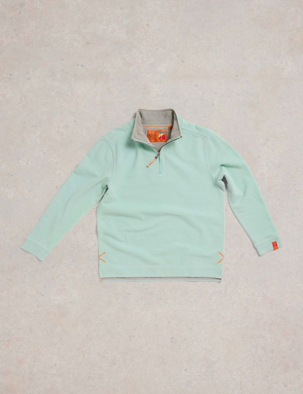 Pure Cotton Funnel Neck Half Zip Sweatshirt 2 of 7