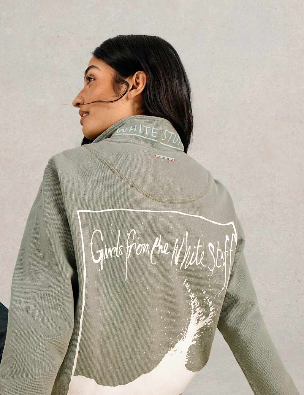 Pure Cotton Funnel Neck Half Zip Sweatshirt 4 of 7