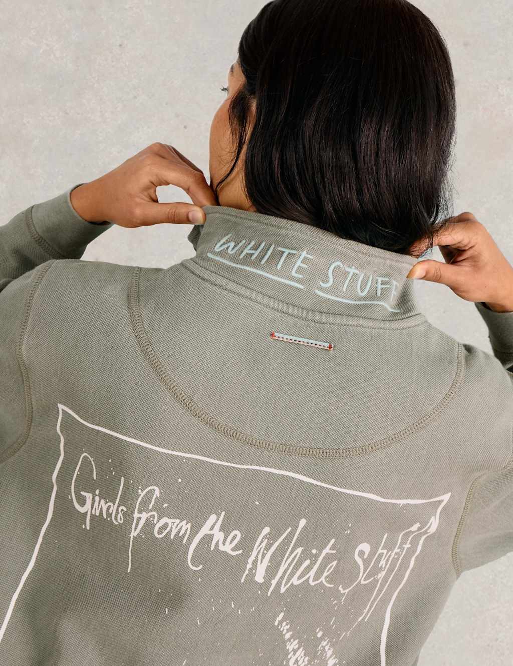Pure Cotton Funnel Neck Half Zip Sweatshirt 5 of 7