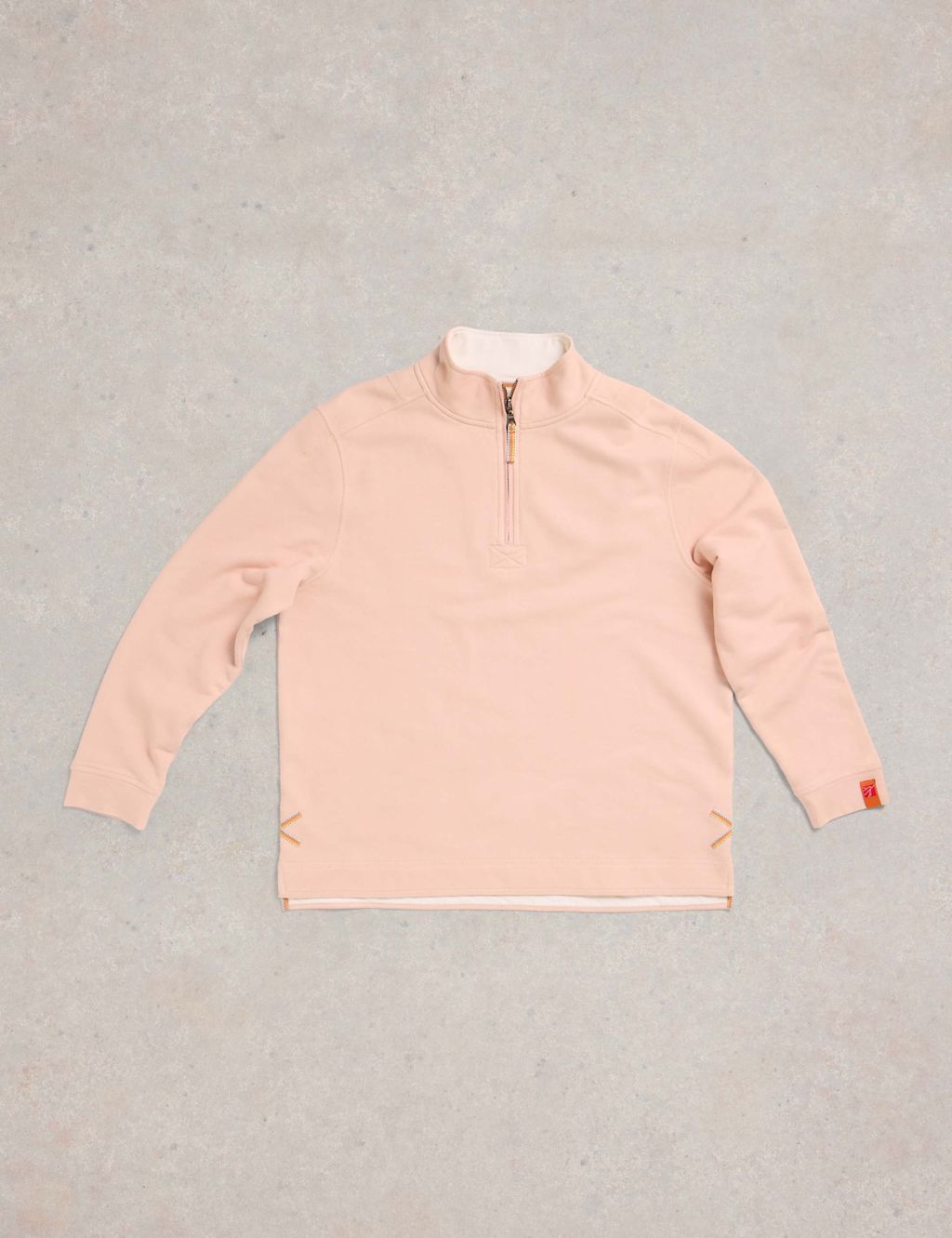 Pure Cotton Funnel Neck Half Zip Sweatshirt 2 of 7