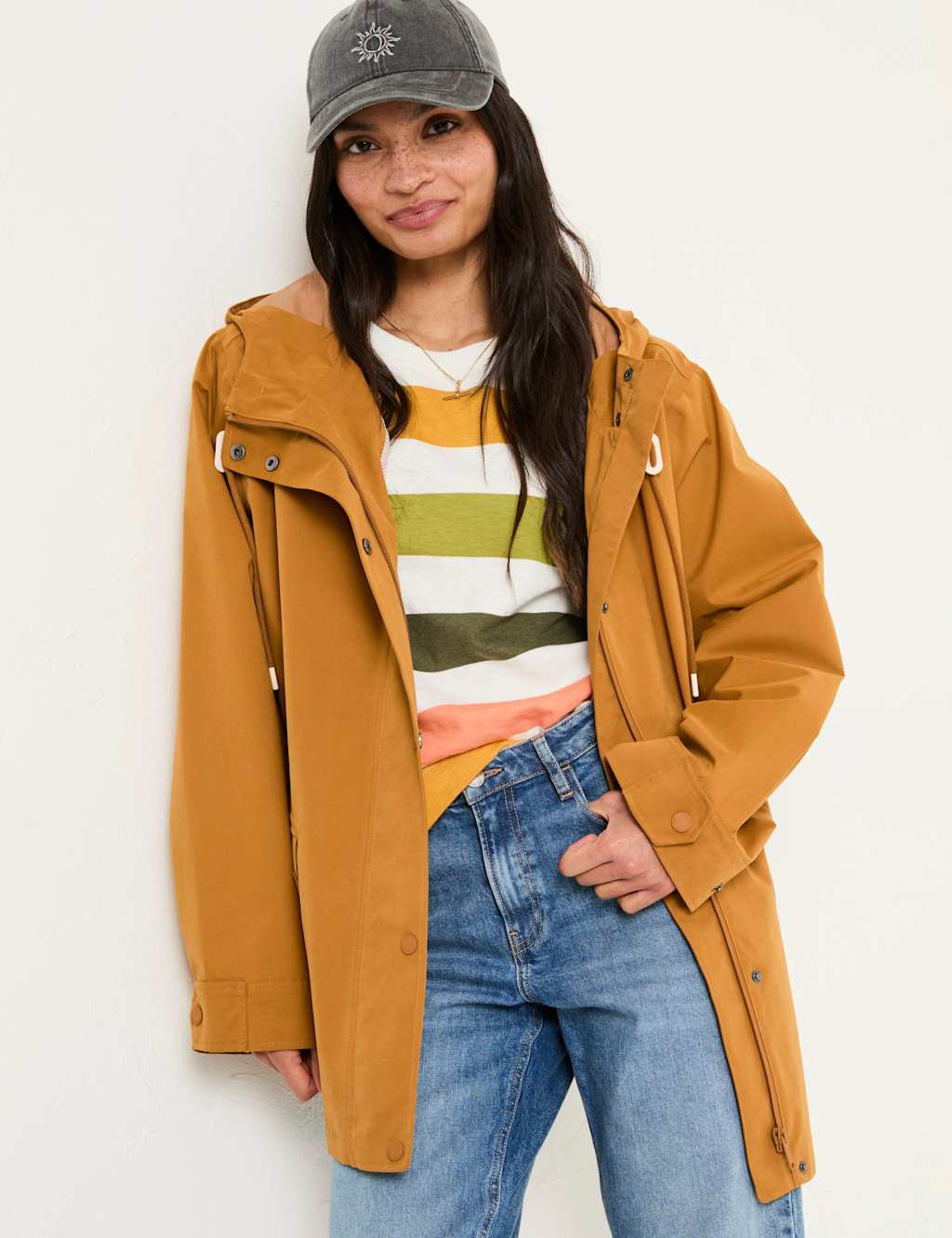 Cotton Blend Hooded Raincoat 2 of 5