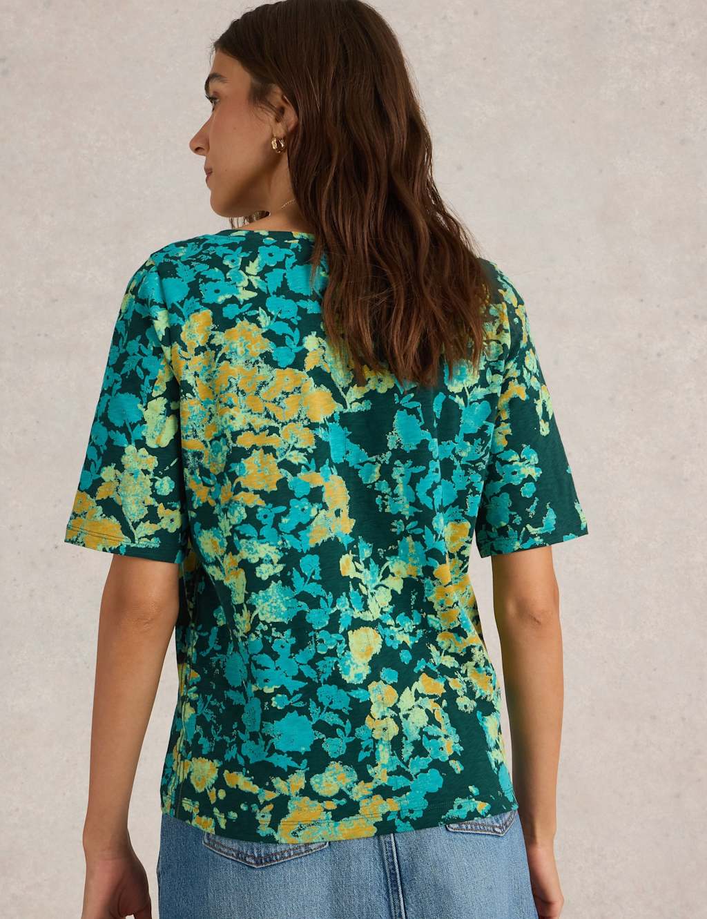 Pure Cotton Printed Notch Neck T-Shirt 4 of 6