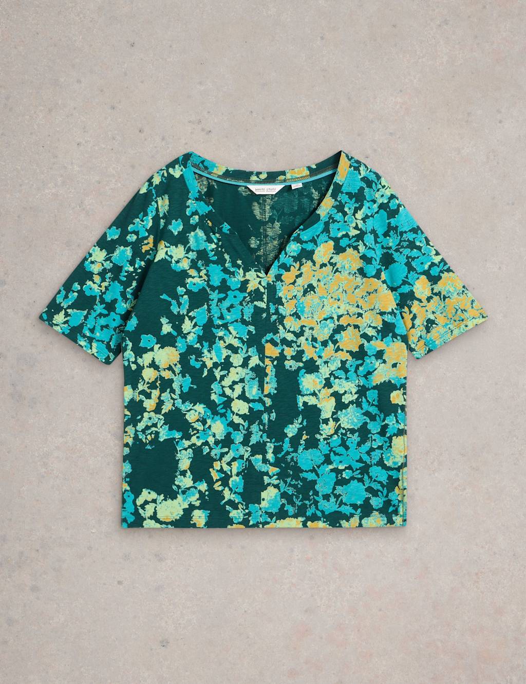 Pure Cotton Printed Notch Neck T-Shirt 2 of 6