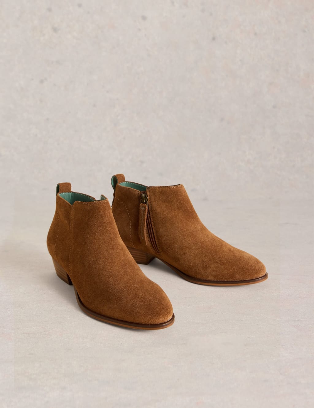 Suede Block Heel Ankle Boots 2 of 4