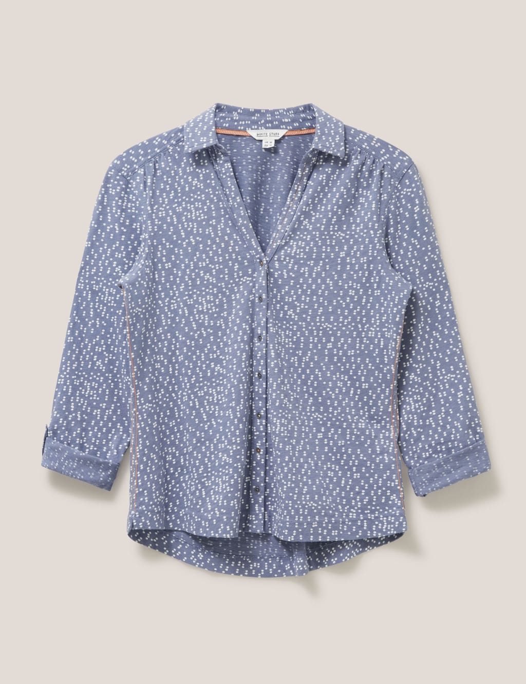 Jersey Printed Collared V-Neck Shirt 2 of 5