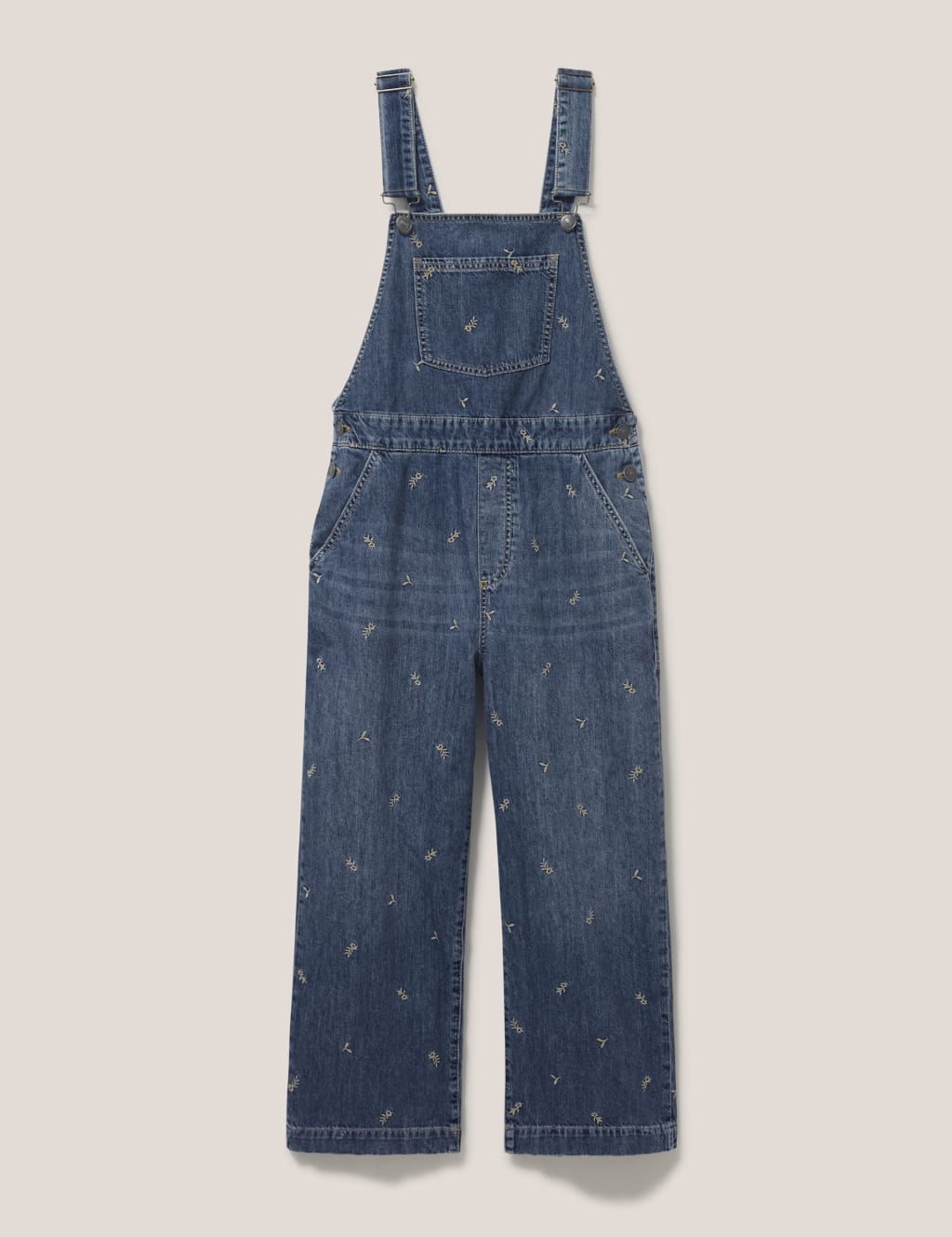 Cropped denim dungarees on sale