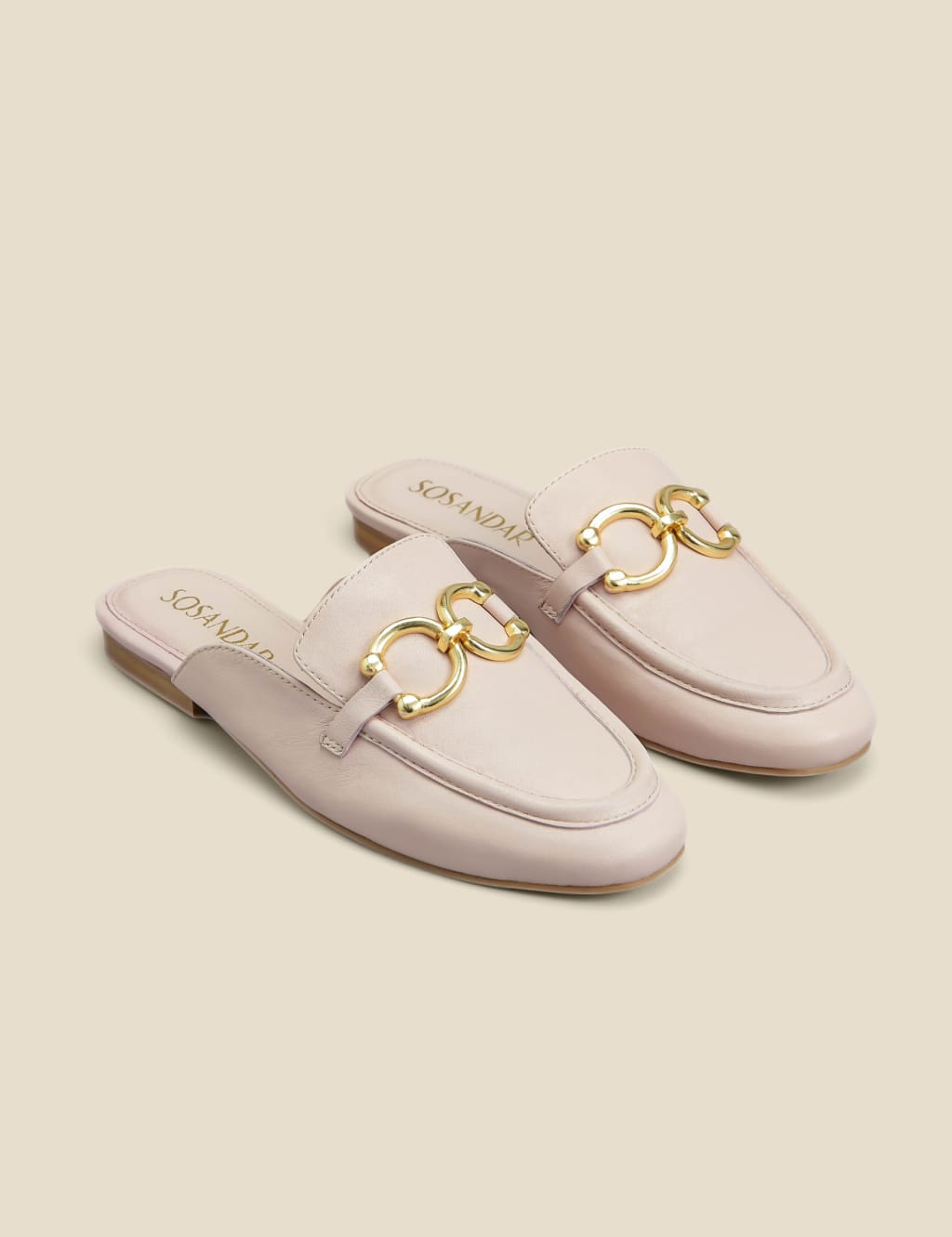 Leather Trim Slip On Mule Loafers SOSANDAR M S