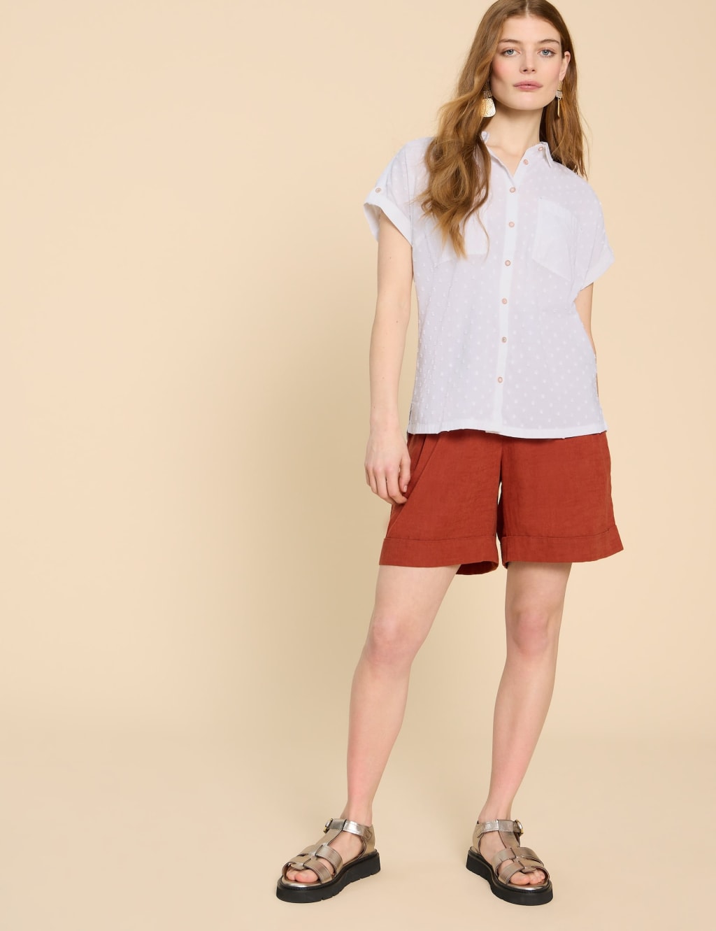 Pure Cotton Textured Button Through Shirt 5 of 6