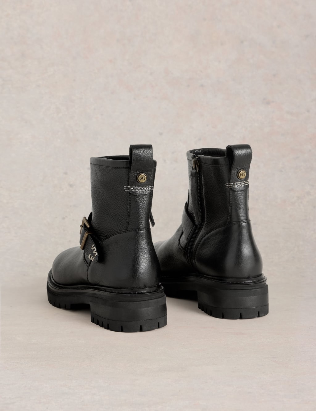 Round toe biker boots hot sale