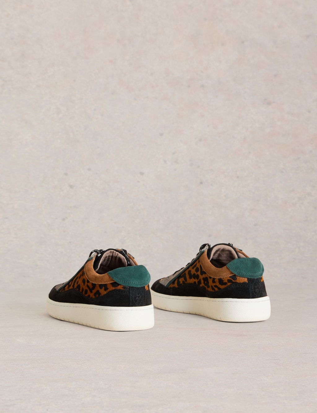 Leather Leopard Print Trainers White Stuff M S
