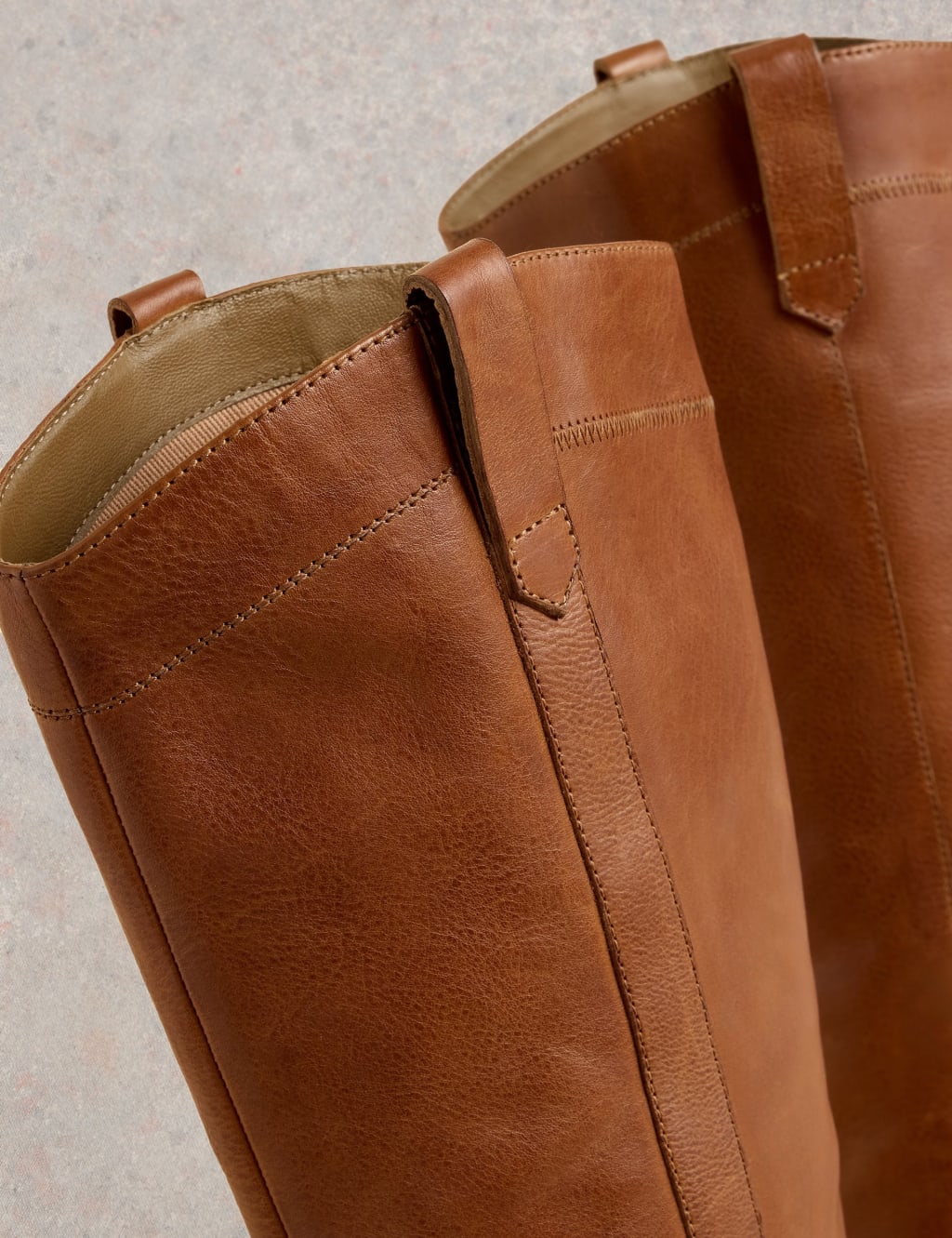 Leather Block Heel Western Knee High Boots 4 of 4