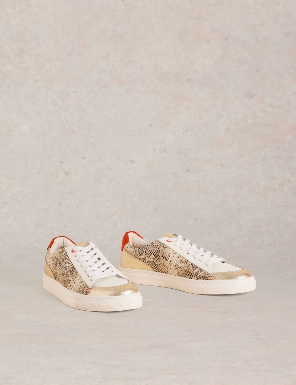 Leather Animal Print Metallic Trainers 2 of 4
