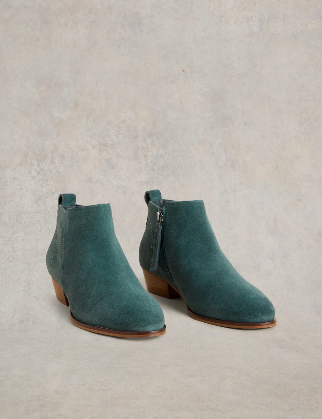 Suede Block Heel Ankle Boots 2 of 4