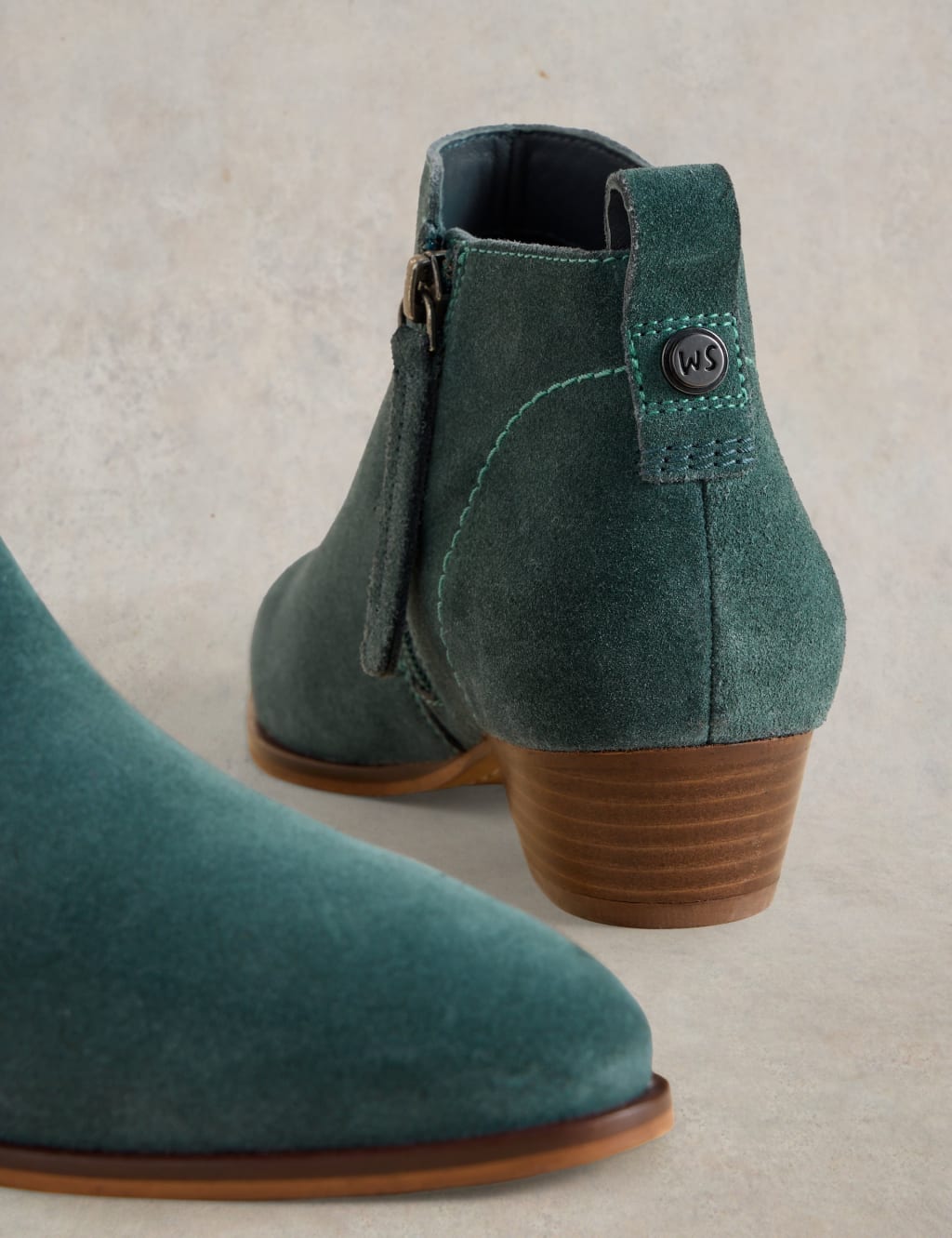 Suede Block Heel Ankle Boots 4 of 4