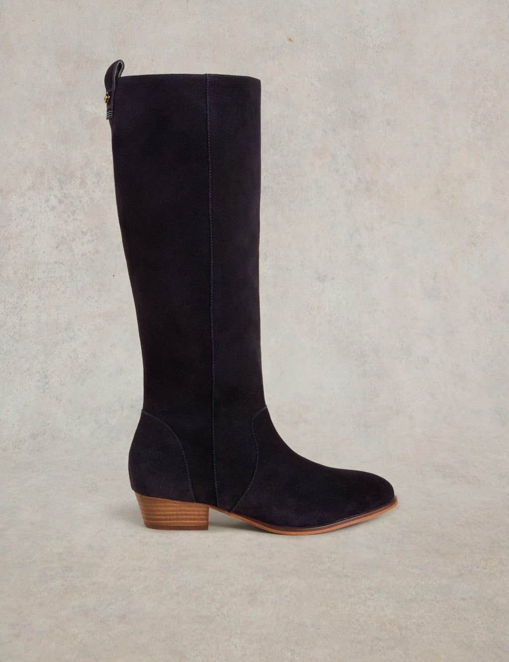Suede Knee High Block Heel Boots White Stuff M&S