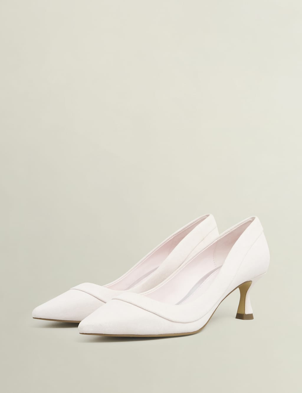 Slip On Kitten Heel Pointed Court Shoes 2 of 7