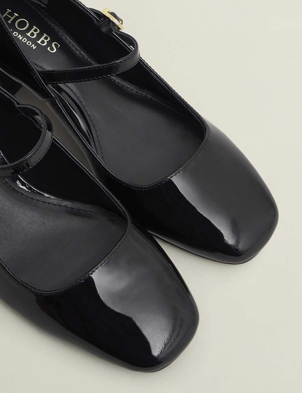 Leather Block Heel Court Shoes 4 of 5