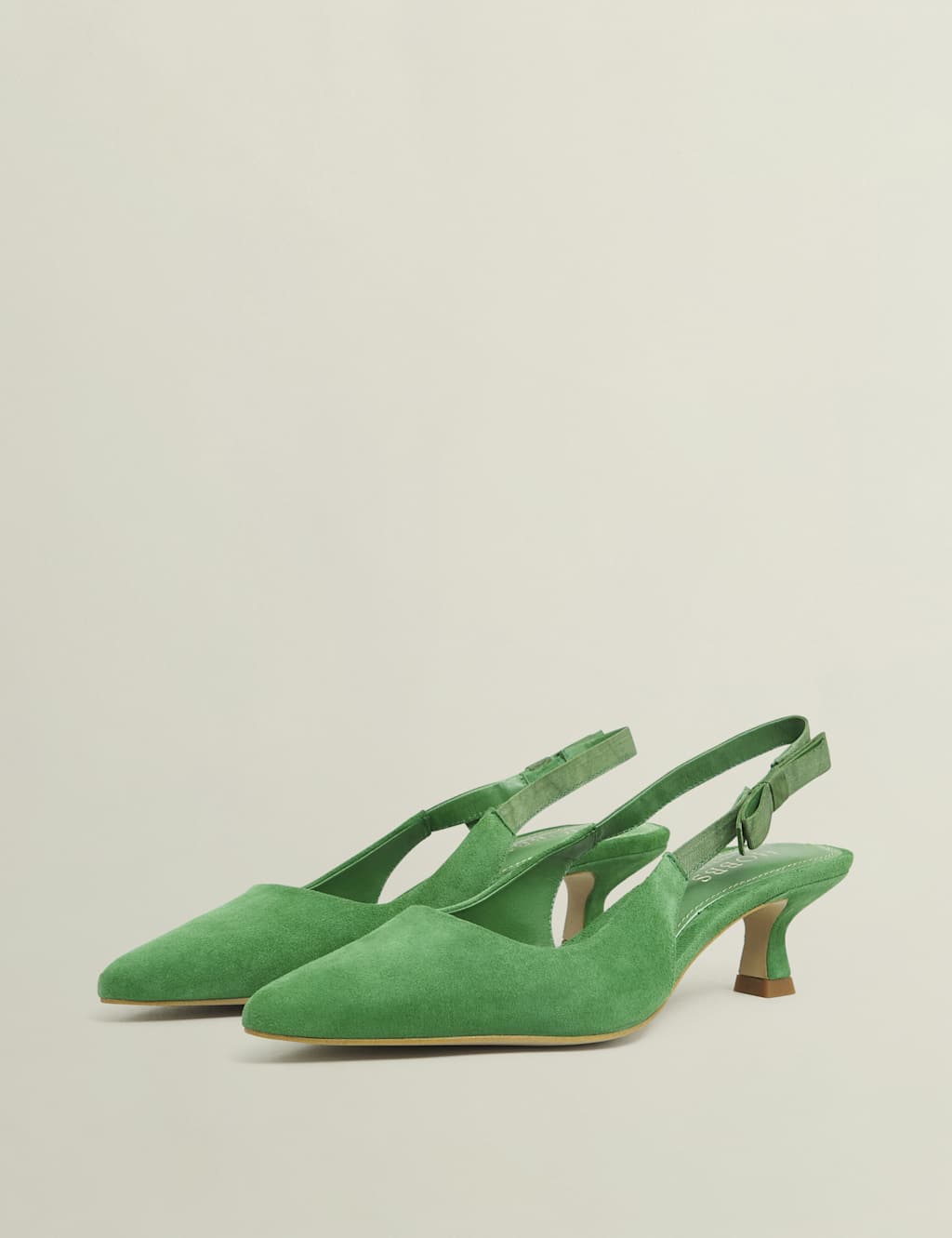 Suede Kitten Heel Pointed Slingback Shoes 2 of 5