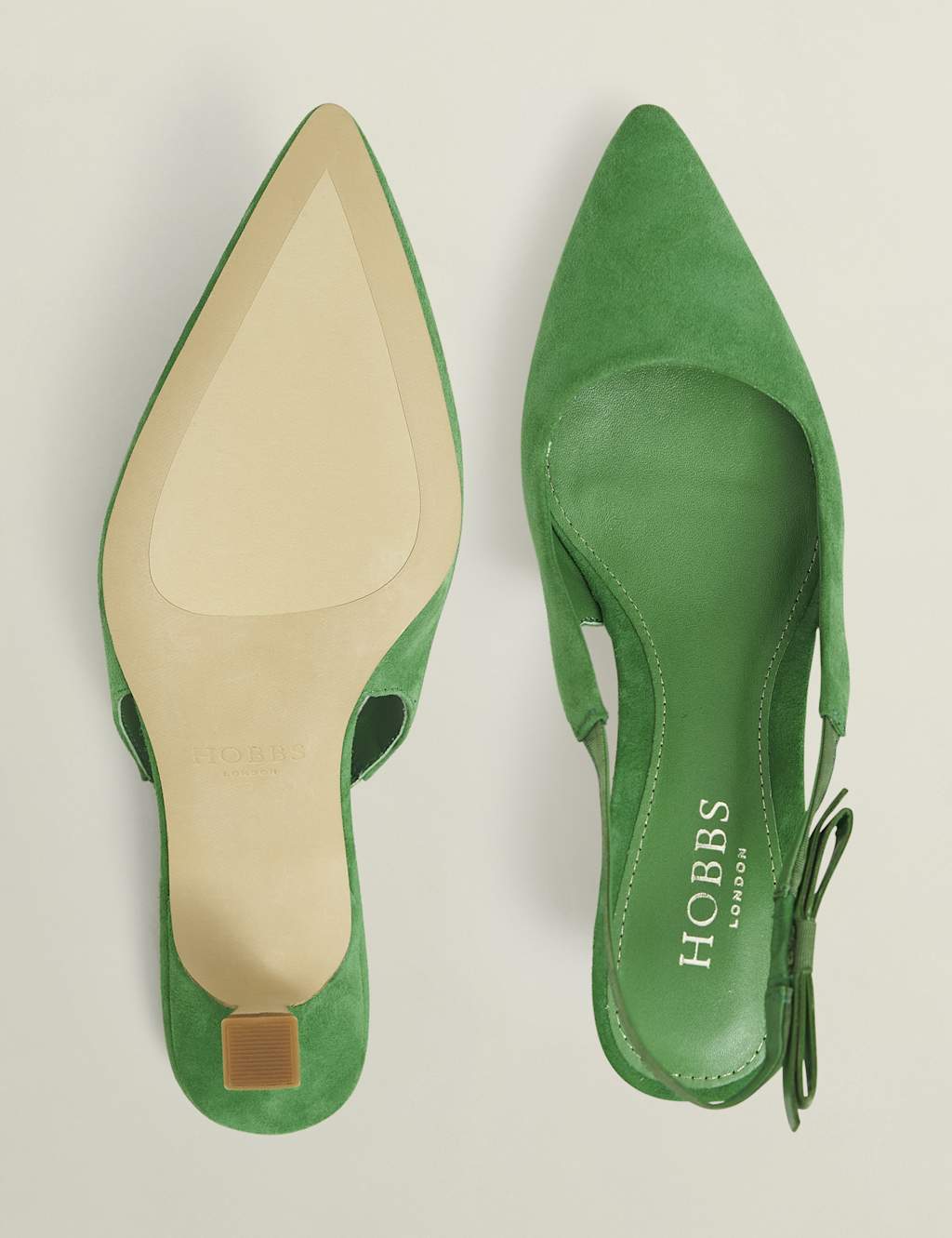 Suede Kitten Heel Pointed Slingback Shoes 3 of 5