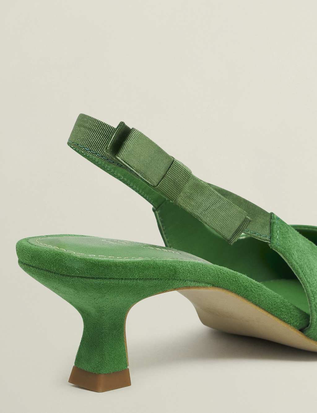 Suede Kitten Heel Pointed Slingback Shoes 4 of 5