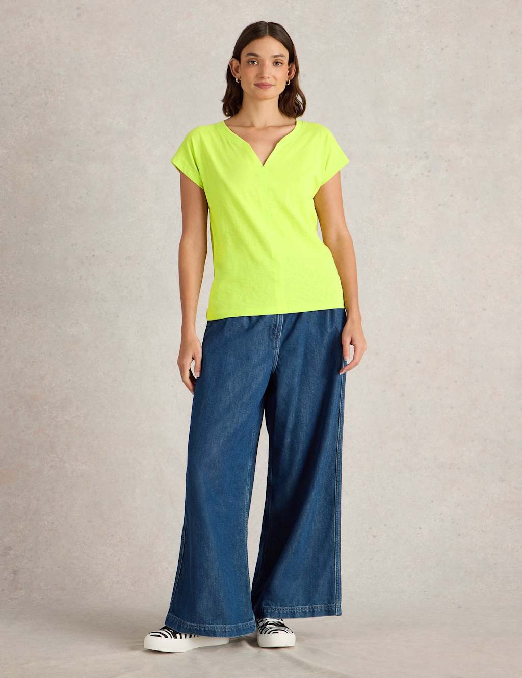 Pure Cotton Notch Neck T-Shirt 3 of 6