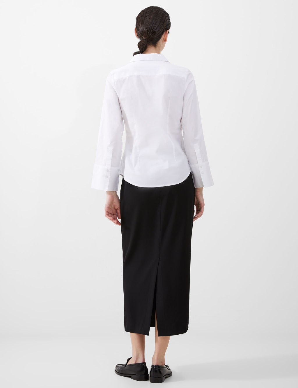 Cotton Rich Collared V-Neck Asymmetric Shirt 4 of 4