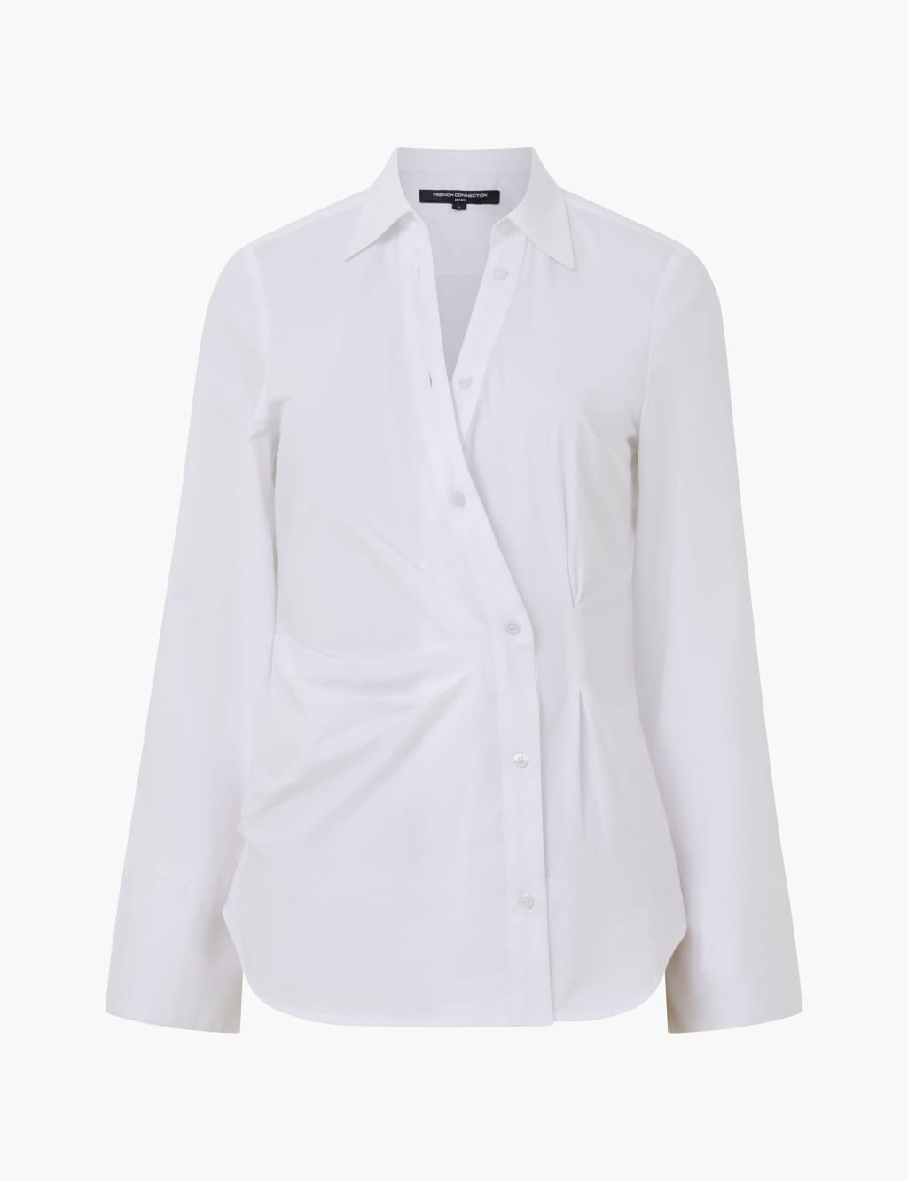 Cotton Rich Collared V-Neck Asymmetric Shirt 2 of 4