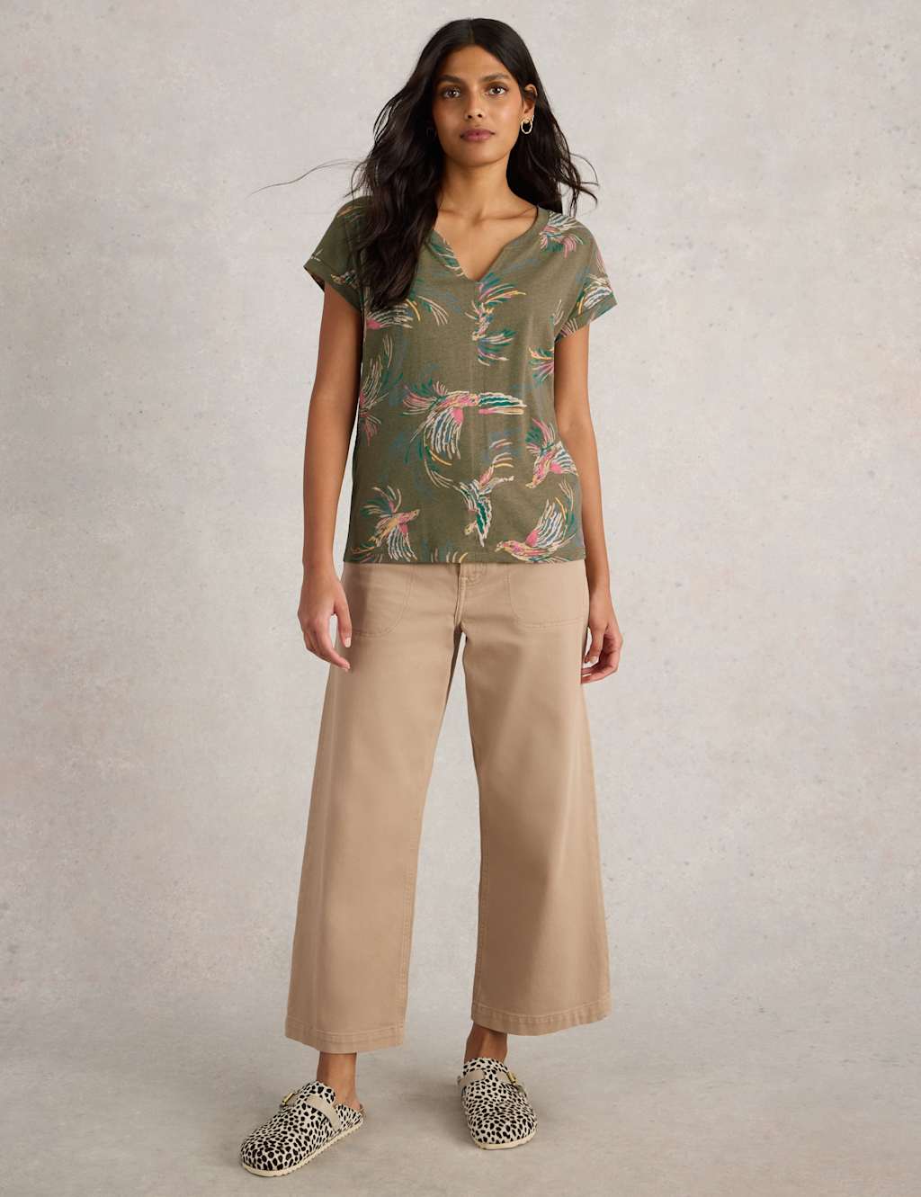 Pure Cotton Bird Print T-Shirt 4 of 8