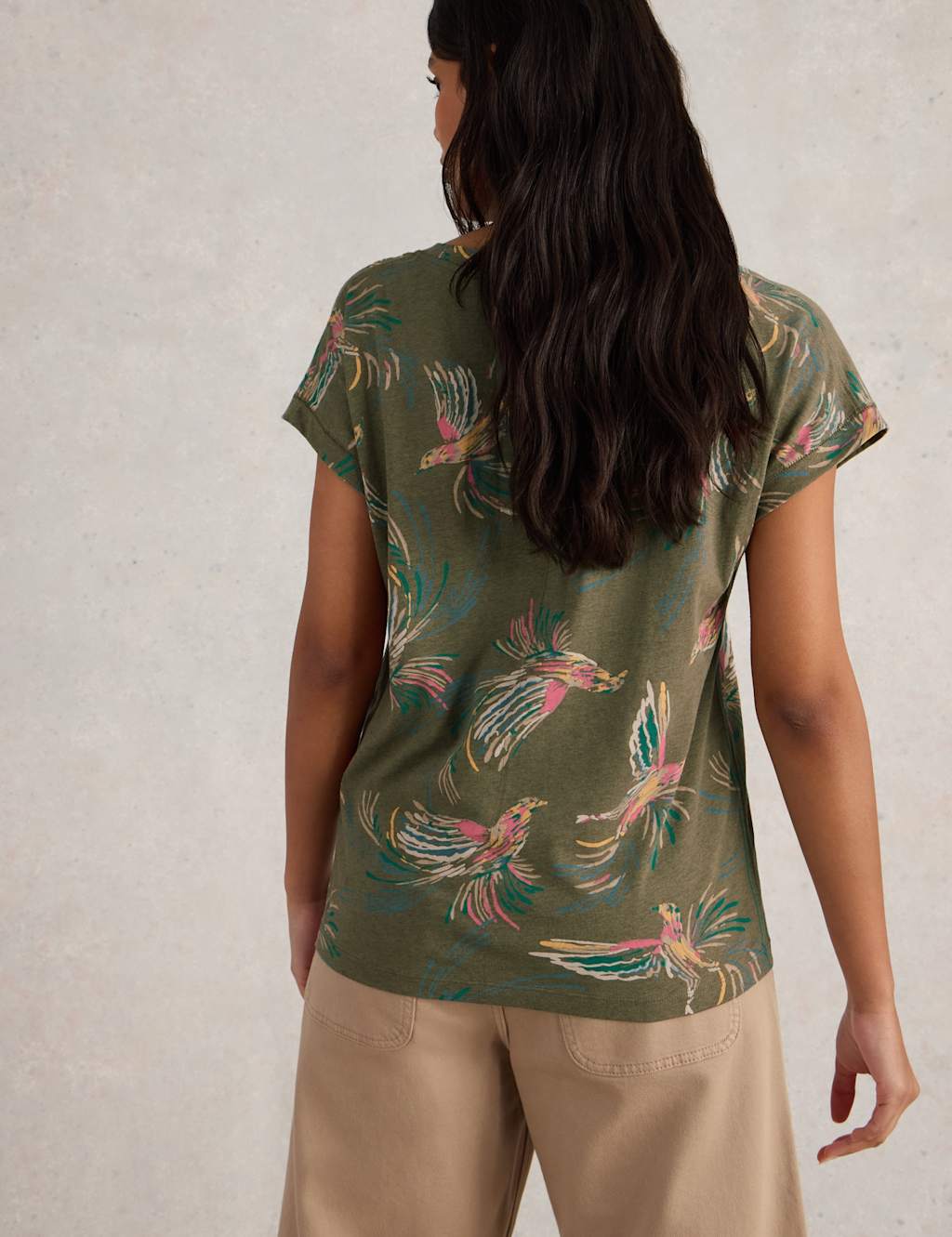Pure Cotton Bird Print T-Shirt 5 of 8
