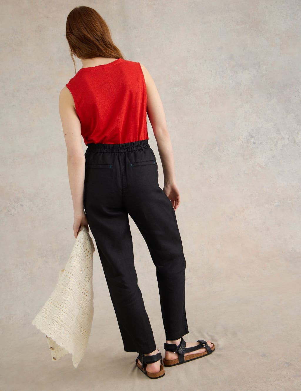 Pure Linen Tapered Trousers 3 of 6