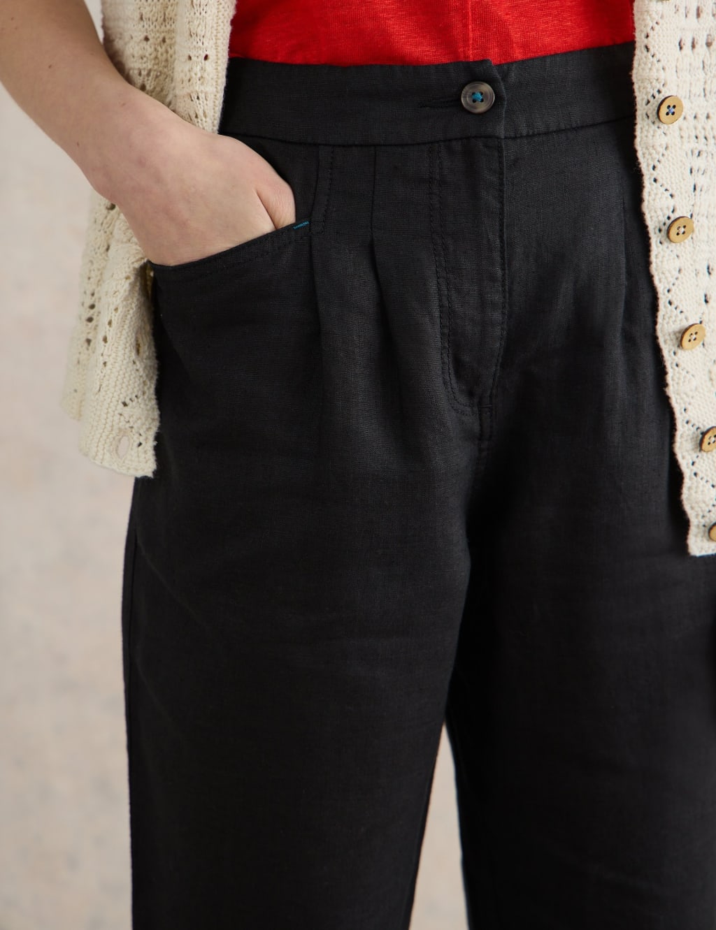 Pure Linen Tapered Trousers 5 of 6