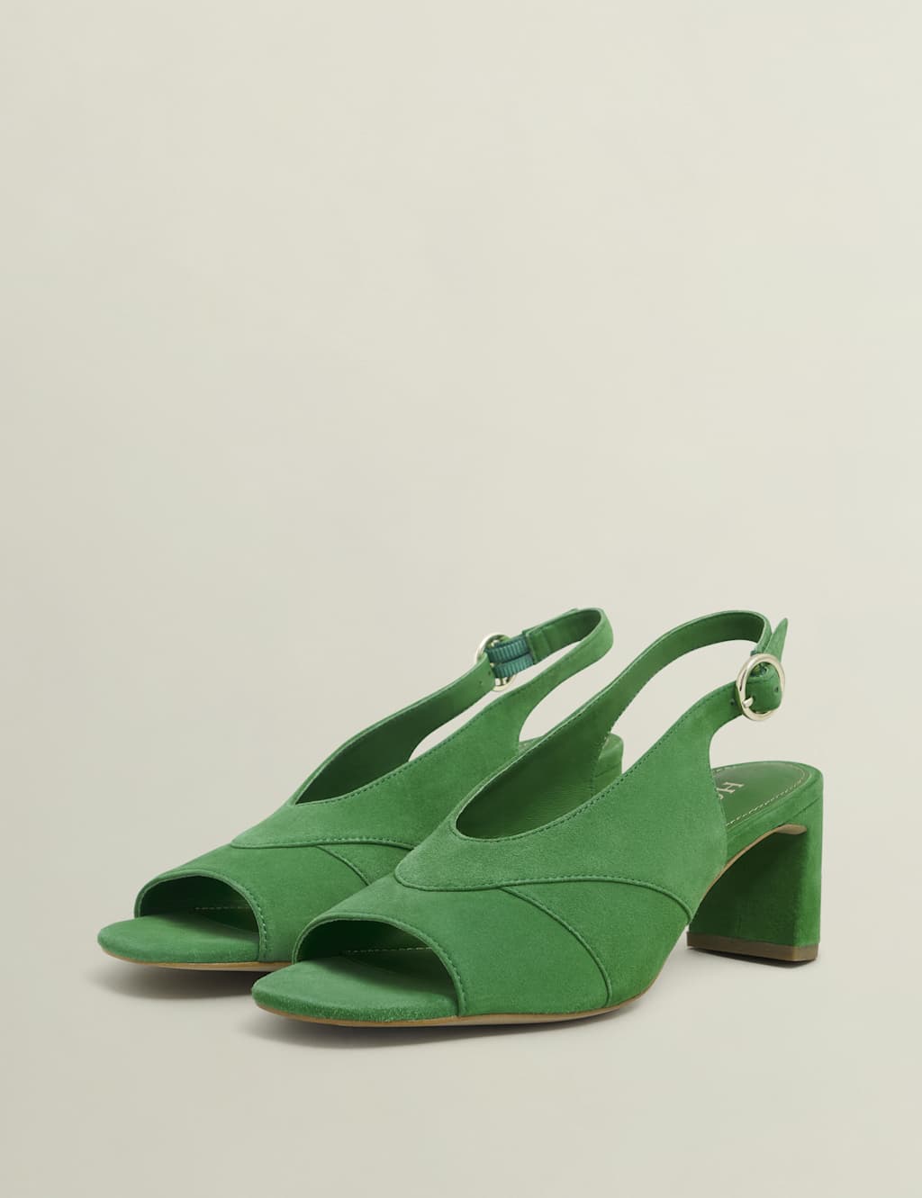 Suede Block Heel Slingback Open Toe Sandals 2 of 7