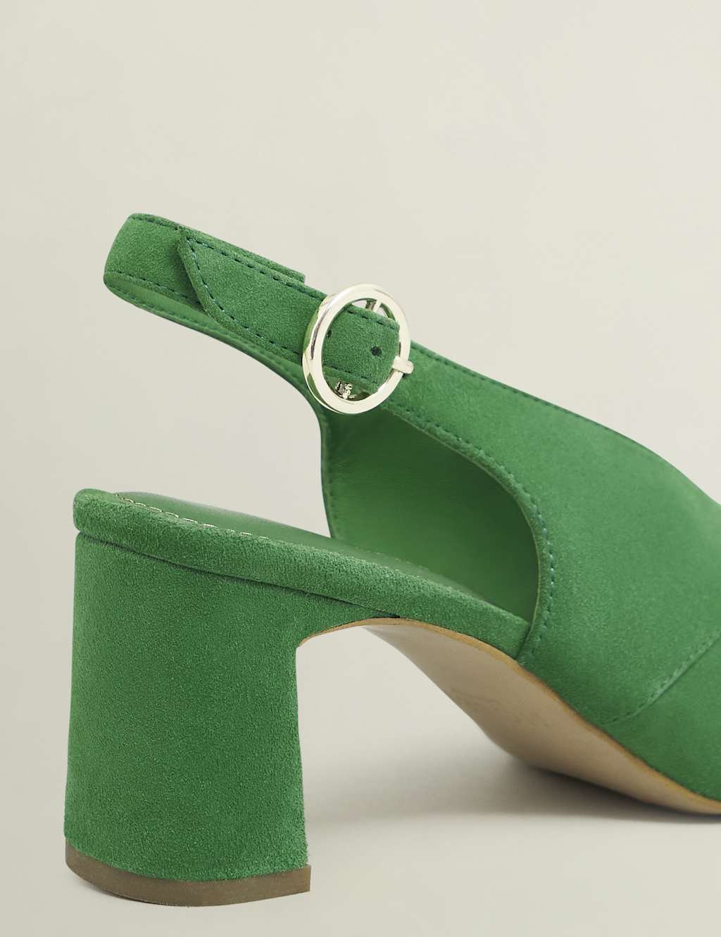Suede Block Heel Slingback Open Toe Sandals 5 of 7