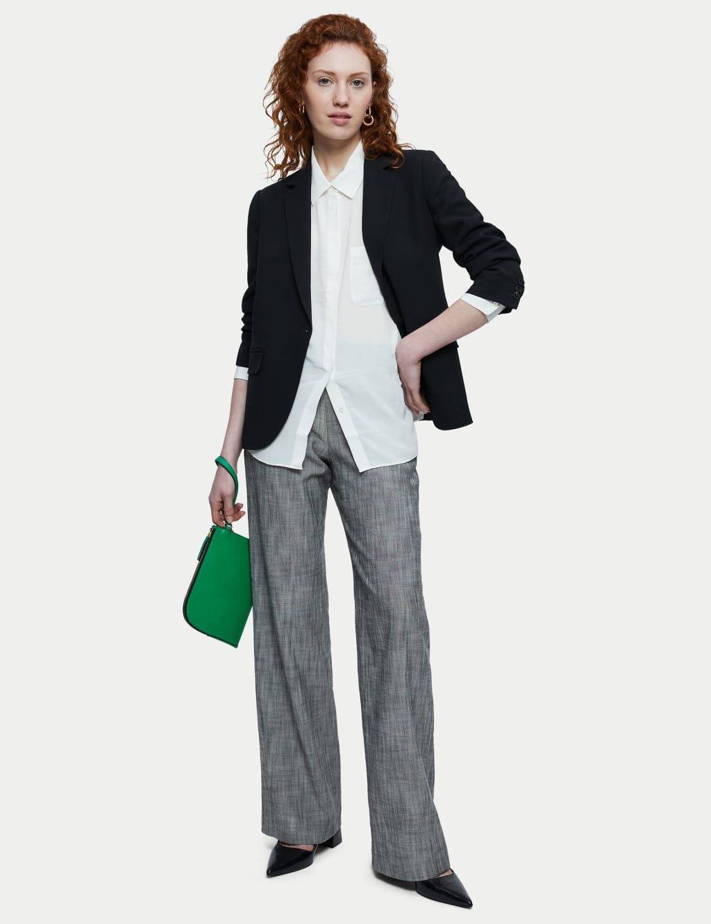 Checked Side Zip Wide Leg Trousers Jigsaw M S