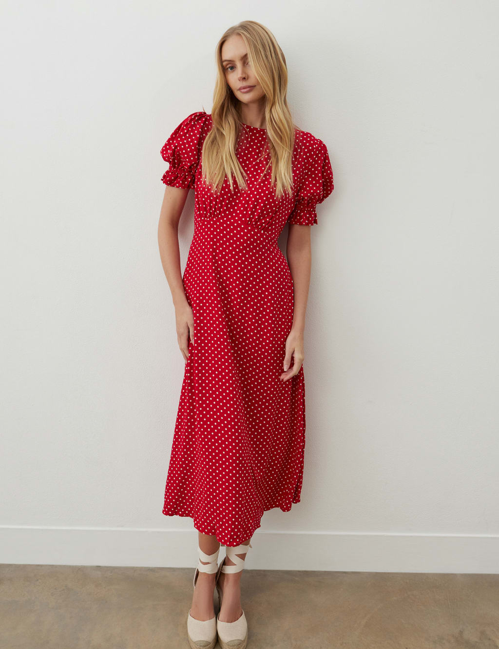 Polka Dot Midi Tea Dress 2 of 5