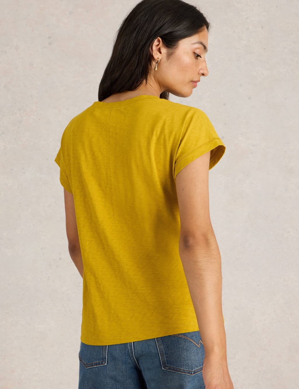 Pure Cotton Notch Neck T-Shirt 3 of 10