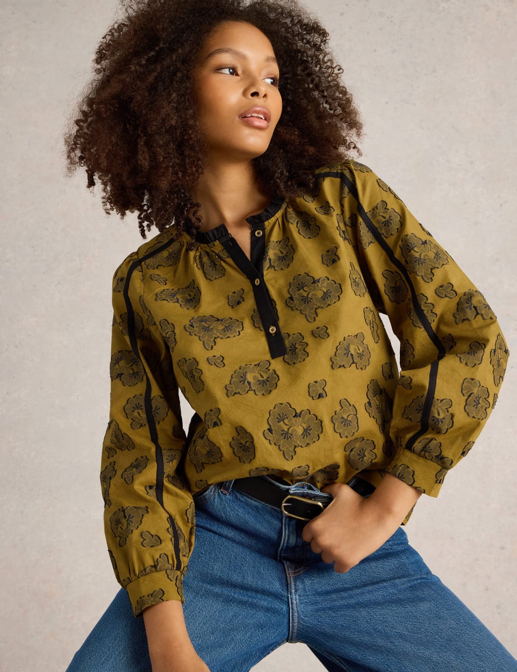 Fawn Jacquard Top | White Stuff | M&S Fawn Jacquard Top | White Stuff | M&S