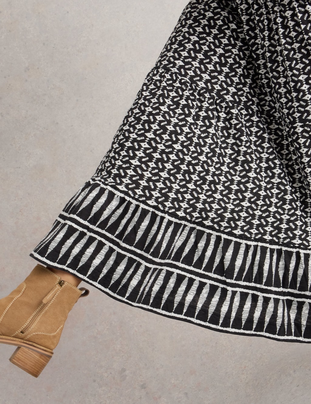 Jersey Printed Maxi A Line Skirt White Stuff M S