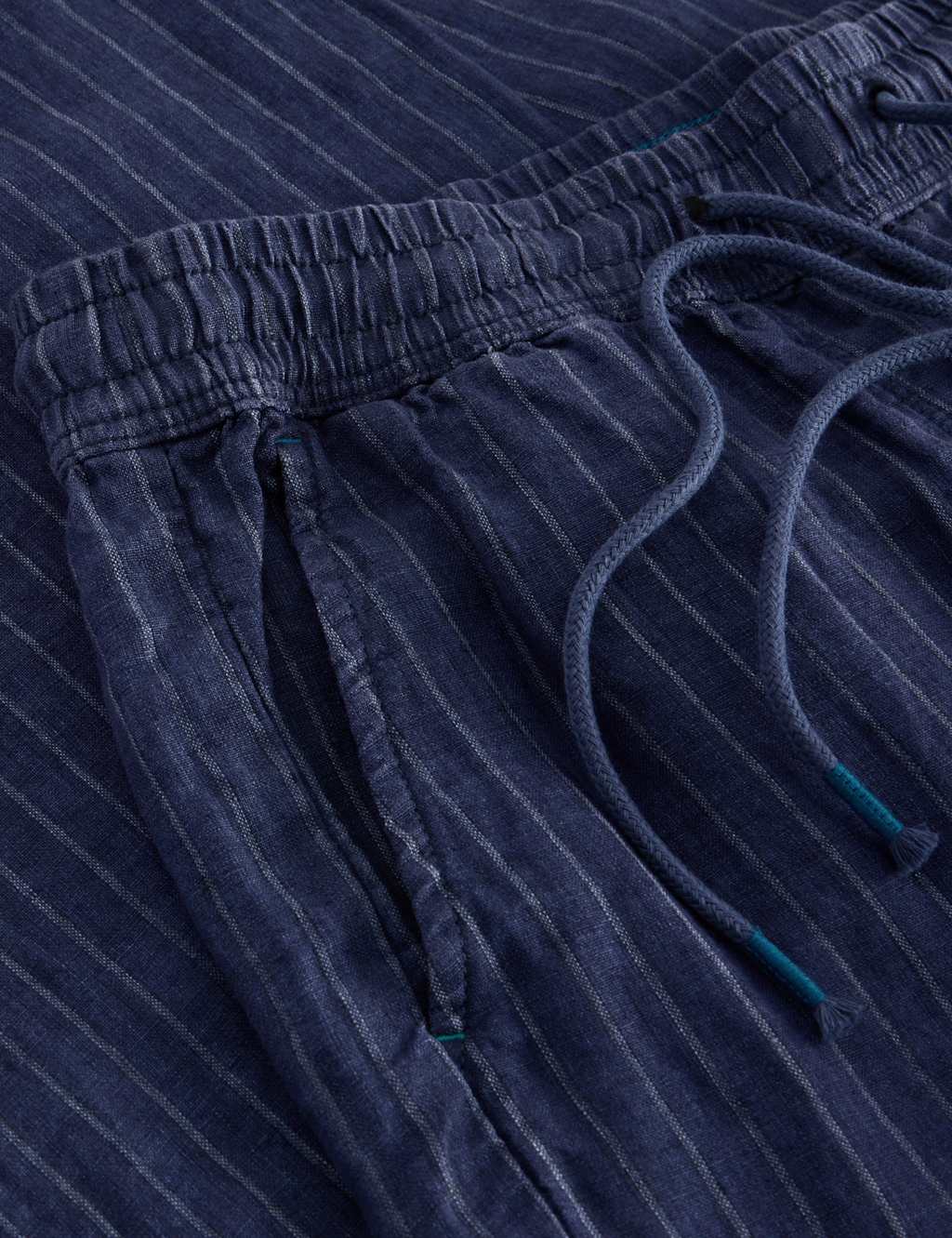 Pure Linen Printed Drawstring Wide Leg Trousers 6 of 6